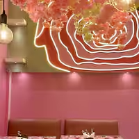 Neon Rose Wall